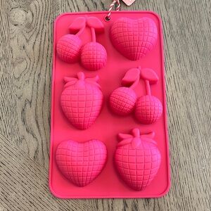 Valentine’s Disco Cherry Heart Strawberry Shaped Silicone Baking Cake Mold Pink